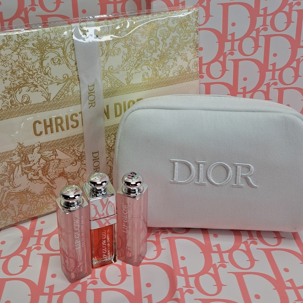 DIOR LIP GLOW & LIP GLOW OIL, BAG,5-PIECE SIGNATURE GIFT SET 'SPECIAL EDITION'